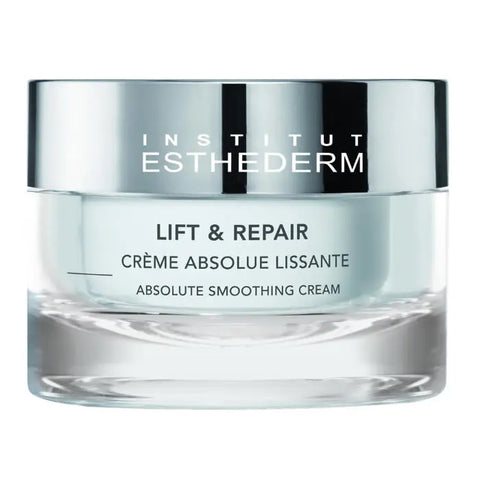 Institut Esthederm Lift & Repair Absolute Smoothing Cream 50ml with elegant packaging, designed for skin smoothing and rejuvenation.