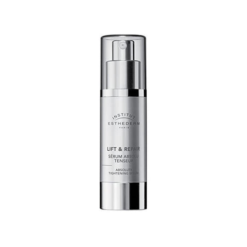 Institut Esthederm Lift & Repair Absolute Tightening Serum in a 30ml bottle, designed for firming and skin repair.