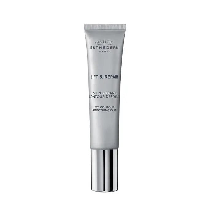 Institut Esthederm Lift & Repair Eye Contour Smoothing Care in 15ml jar, designed to reduce wrinkles and brighten the eye area.