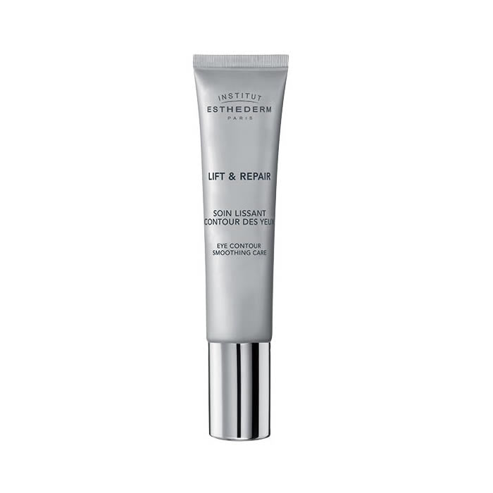 Institut Esthederm Lift & Repair Eye Contour Smoothing Care 15ml jar with applicator for eye area skincare.