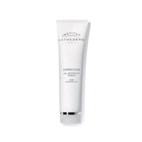 Institut Esthederm Osmoclean Pure Cleansing Gel in a 150ml bottle, shown with its clear gel and product packaging.