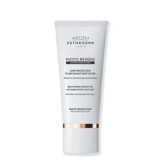 Institut Esthederm Photo Reverse Anti-Dark Spots Face Care in 50ml jar, with sleek packaging and product label visible.