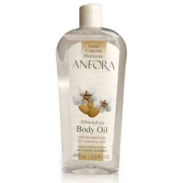 Jag Couture London almond amphora oil bottle from Instituto Español, 400ml, featuring almonds and traditional oil packaging.