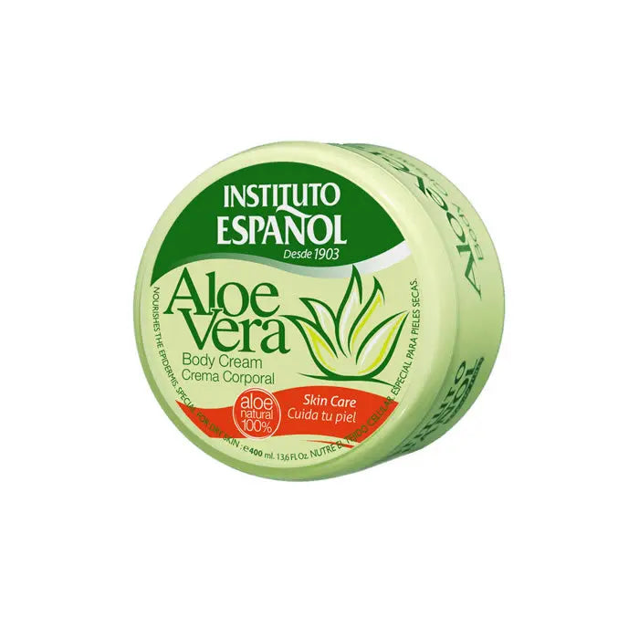 Instituto Español Aloe Vera Body Cream by Jag Couture London - New York, 400ml bottle with aloe vera for soothing skin.