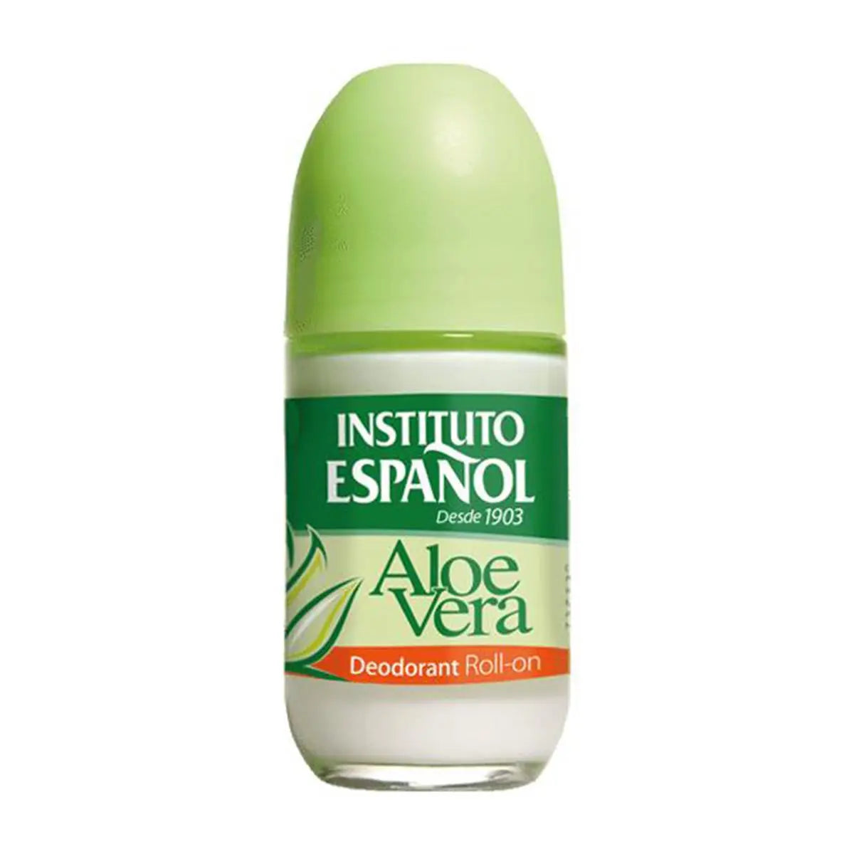 Instituto Español Aloe Vera deodorant roll-on in 75ml bottle, featuring aloe vera for soothing freshness, by Jag Couture London New York