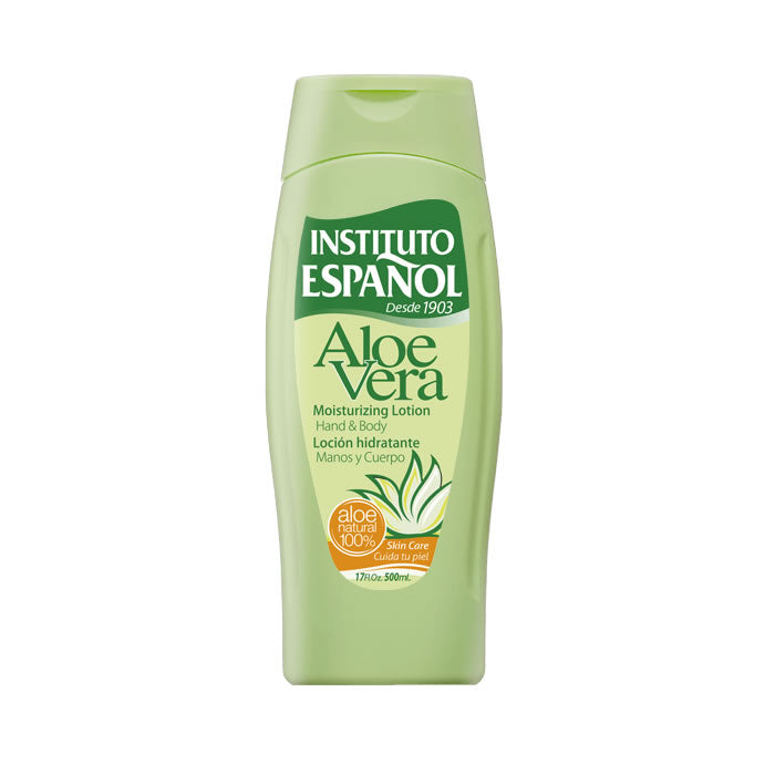 Jag Couture London Aloe Vera Moisturizing Lotion 500ml bottle, smooth texture, and fresh aloe vera leaves.