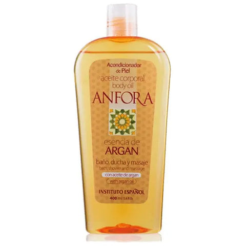 Jag Couture London Argan Amphora Oil 400ml bottle from Instituto Español, with a sleek design and natural argan oil inside.