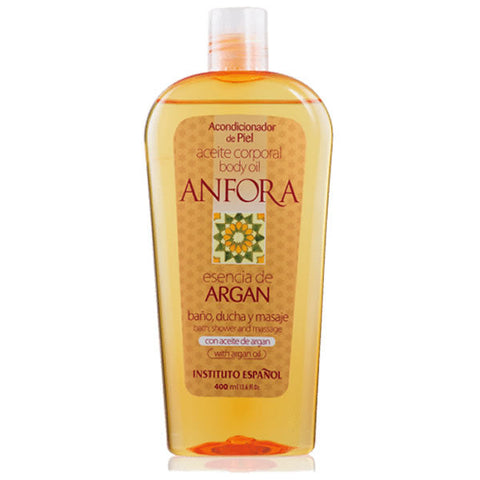 Jag Couture London Argan Amphora Oil bottle from Instituto Español, 400ml, with a sleek glass container and elegant label.
