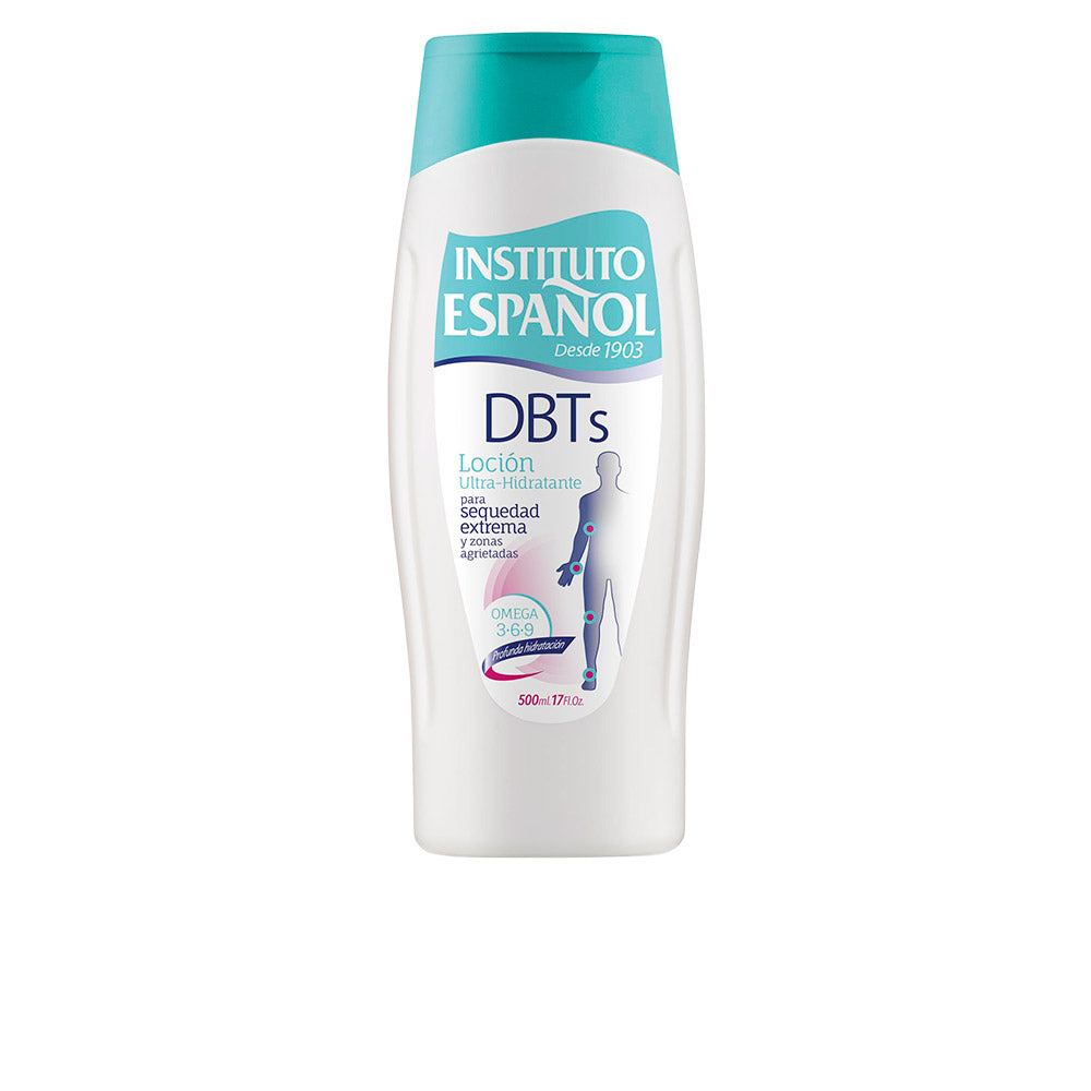 Instituto Español Dbts Body Lotion 500ml bottle with white cap, featuring the Jag Couture London - New York branding on the label.