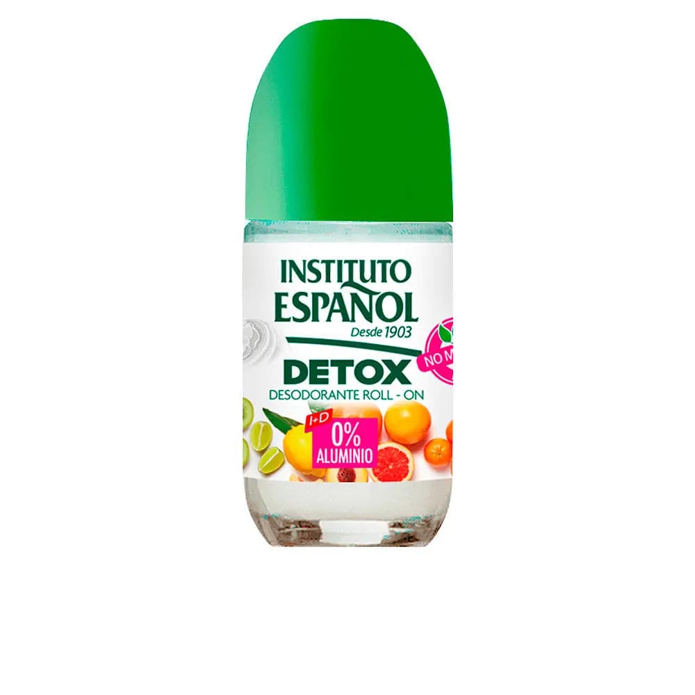 Instituto Español Detox 0% Aluminium Roll-On Deodorant by Jag Couture London New York, 75ml bottle with clear label and cap.