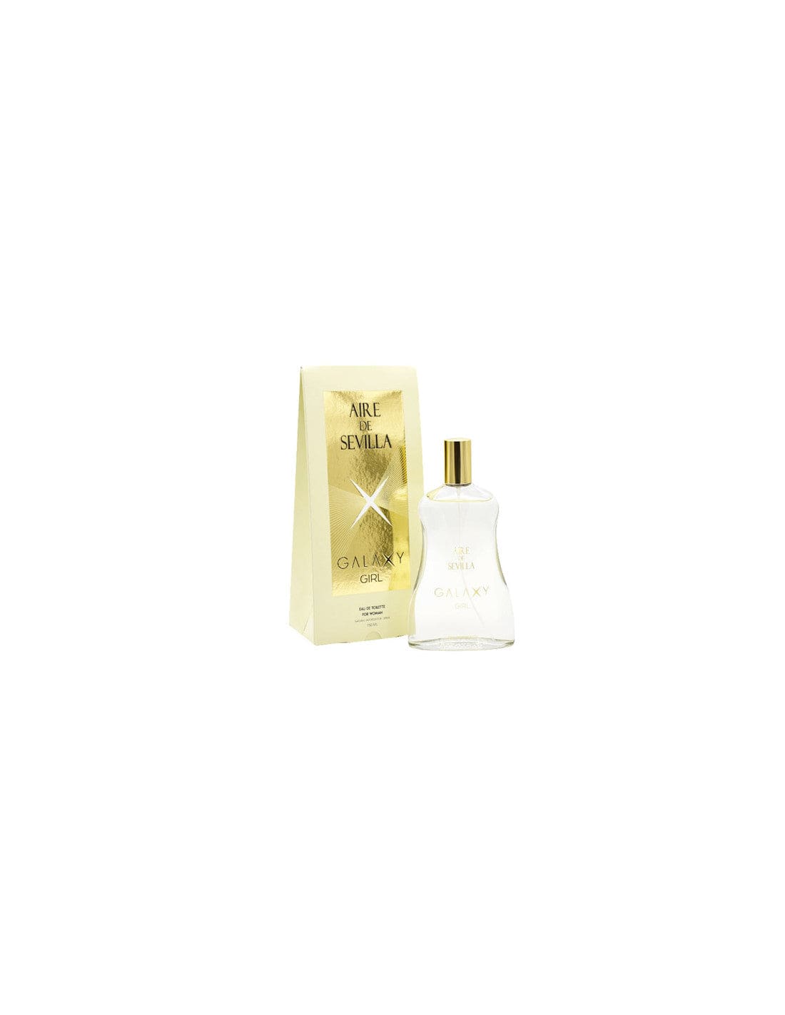 Instituto Español Edt Aire De Sevilla Galaxy Girl 150ml perfume bottle with floral and citrus design, displayed on a neutral background.
