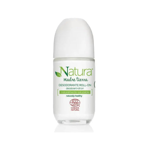 Natural, floral Instituto Español Natura Madre Tierra deodorant roll-on by Jag Couture London-New York, showing the sleek bottle design.