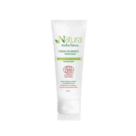 Instituto Español Natura Madre Tierra hand cream in a 75ml tube, displayed on a neutral background.