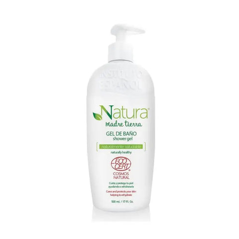 Instituto Español Natura Madre Tierra shower gel in a 500ml bottle, featuring natural ingredients from Jag Couture London New York.