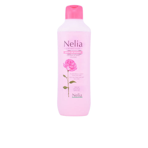 Instituto Español Nelia Agua de Rosas Eau de Cologne 750ml bottle with floral design, showcasing pink roses and elegant branding.