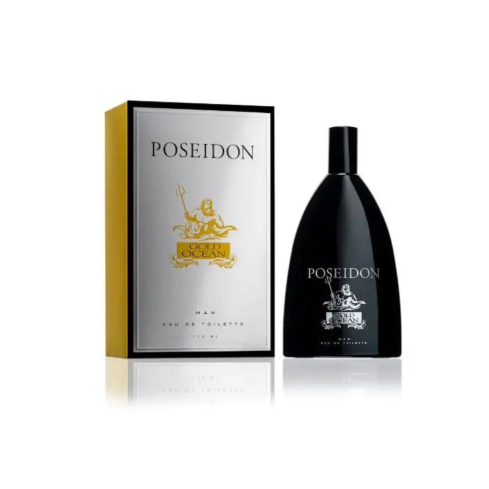 Instituto Español Poseidon Gold Ocean Eau De Toilette Spray for Men, 150ml bottle with sleek packaging and blue accents.
