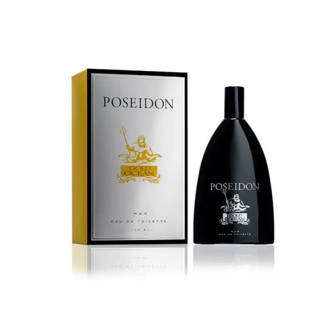 Instituto Español Poseidon Gold Ocean Eau De Toilette Spray for Men, 150ml bottle with sleek packaging and blue accents.