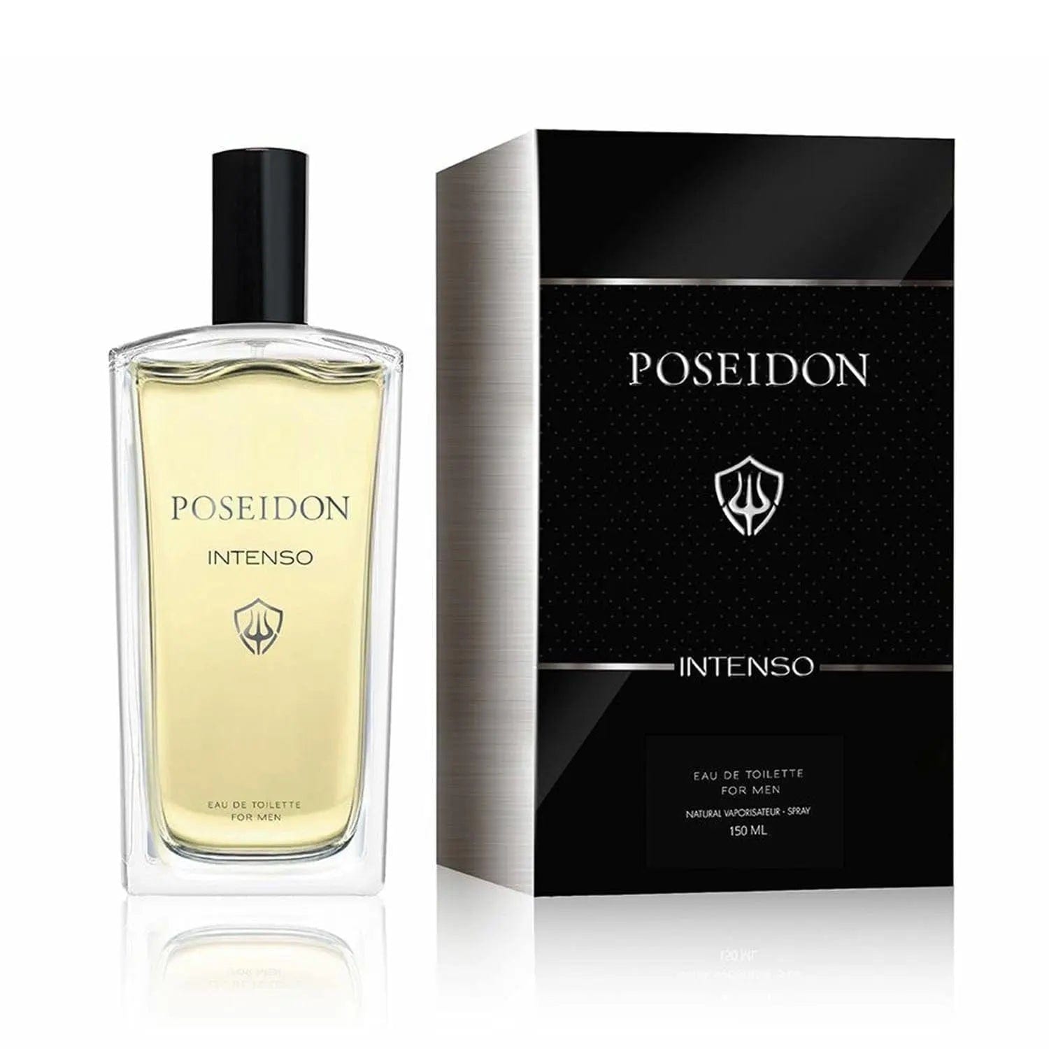 Instituto Español Poseidon Intenso Men EDT Spray 150ml by Jag Couture London - New York, featuring a sleek bottle with a modern design.