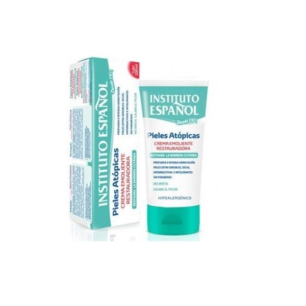 Jag Couture London Restoring Emollient Cream for atopic skin, 150ml, in a white jar with blue and green accents.