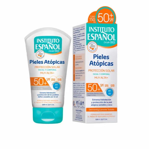 Jag Couture London sun protection cream for atopic skin, Instituto Español SPF50, 150ml bottle.