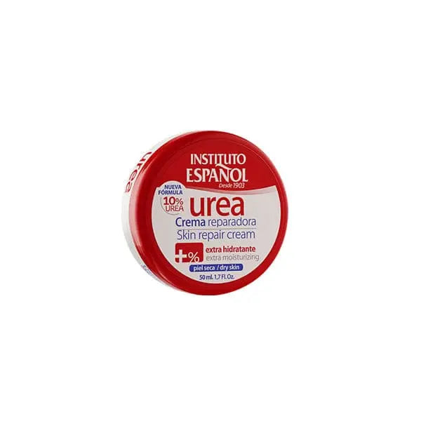 Instituto Español Urea Skin Repair Cream 30ml jar with white and blue packaging, displayed on a plain background.