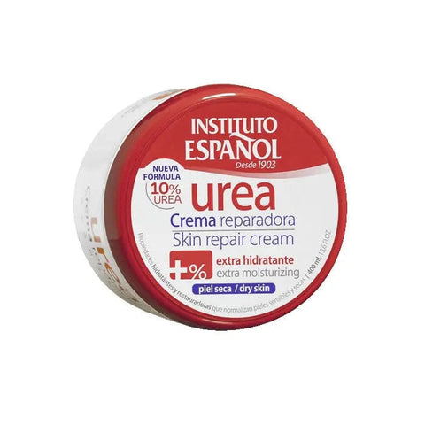 Instituto Español Urea Skin Repair Cream 400ml jar, moisturizing skincare product from Jag Couture London - New York.
