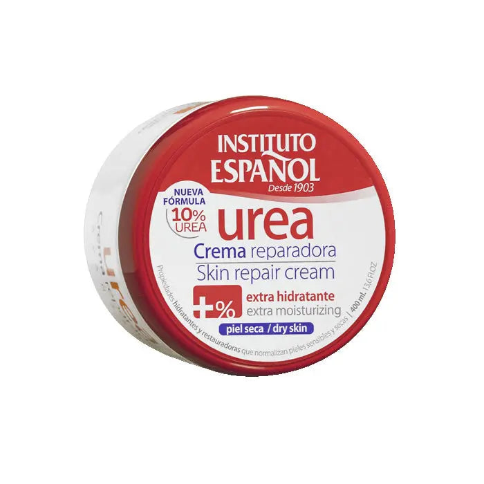 Instituto Español Urea Skin Repair Cream 400ml jar, nourishing skincare product with soothing formula by Jag Couture London - New York