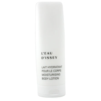 Issey Miyake L'eau D'issey moisturizing body lotion in 200ml bottle, with sleek packaging and smooth texture visible.