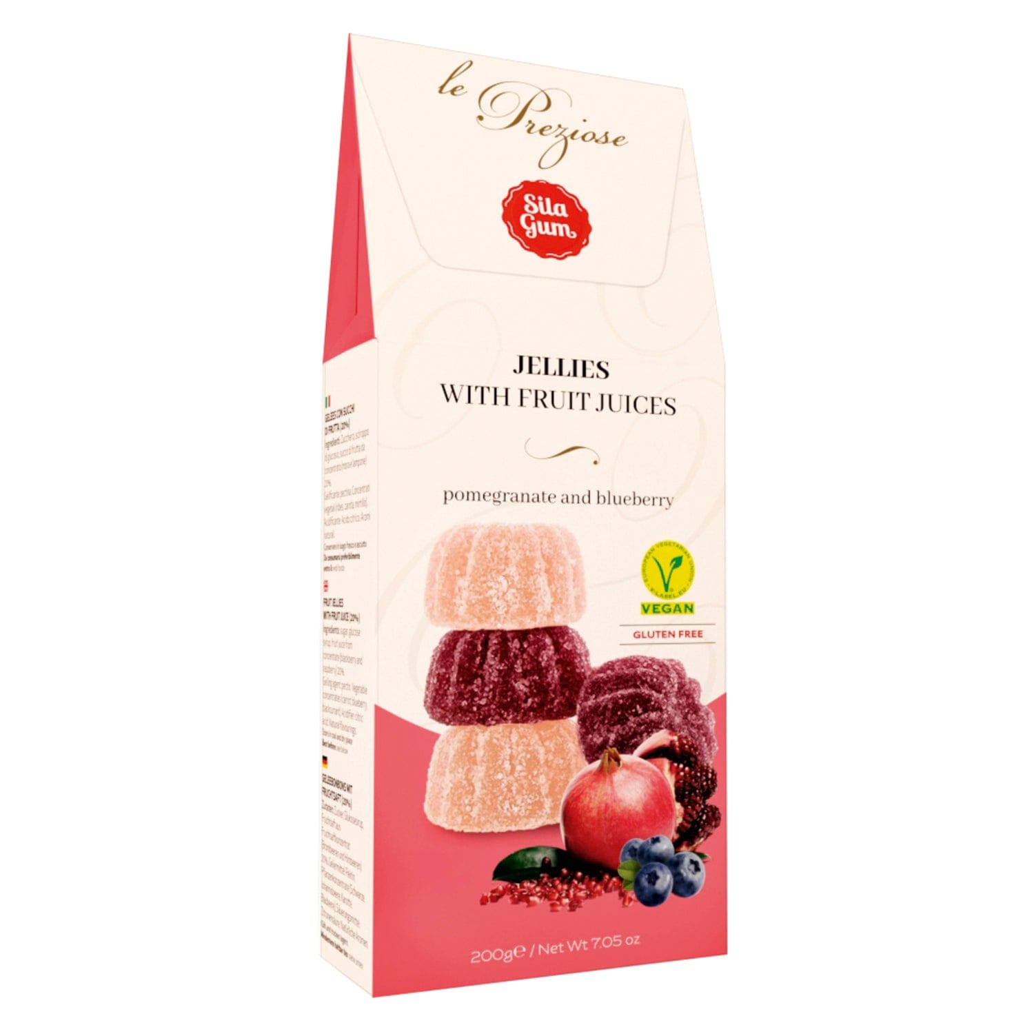 Italian pomegranate and blueberry jellies by Jag Couture London - New York, showcasing colorful, fruit-flavored jelly treats.