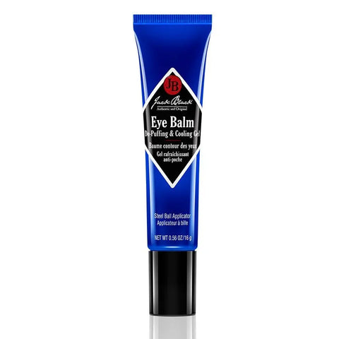 Jack Black eye balm de-puffing and cooling gel in 15g jar, designed to reduce puffiness and refresh the eye area.