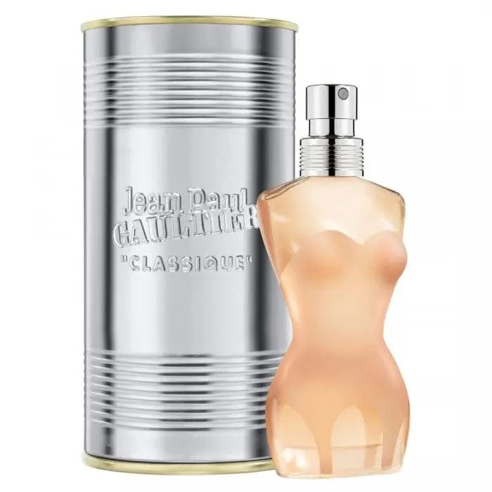 Jean Paul Gaultier Classique Eau de Toilette spray 30ml, elegant perfume bottle with floral design for women.