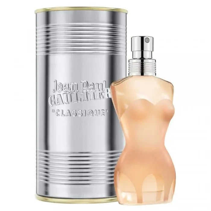 Jean Paul Gaultier Classique Eau De Toilette spray 30ml, elegant bottle with floral and feminine design.