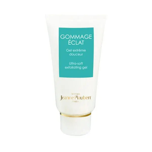 Jeanne Piaubert Gommage D Eclat Ultra Soft Exfoliating Gel 75ml, a gentle facial scrub in a clear tube with a white cap.