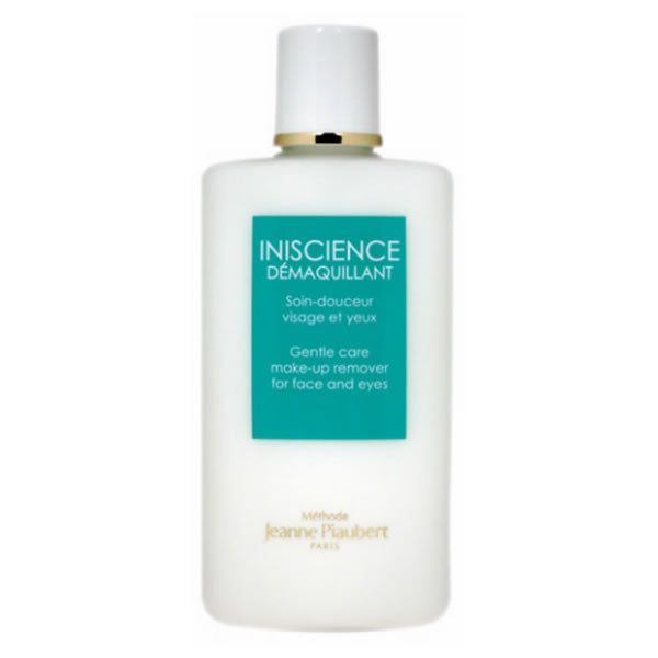 Jeanne Piaubert Iniscience Gentle Care Make Up Remover for face and eyes, 200ml, in a clear bottle with a white cap.