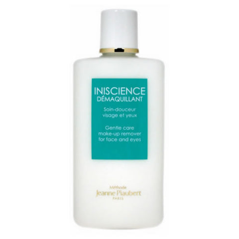 Jeanne Piaubert Iniscience Gentle Care Make Up Remover for face and eyes, 200ml, in a clear bottle with a white cap.