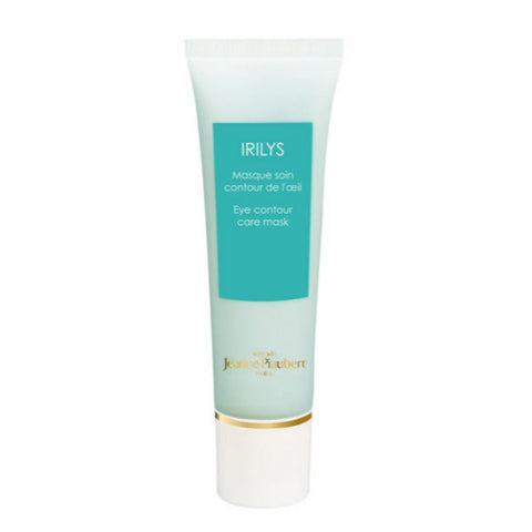 Jeanne Piaubert Irilys Eye Contour Care Mask in a 30ml jar, featuring a sleek design and applicator for eye area hydration.