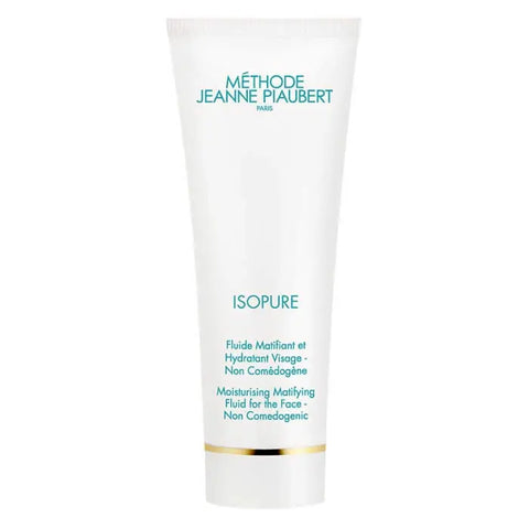 Jeanne Piaubert Isopure Moisturising Matifying Fluid 50ml, lightweight skincare for hydration and shine control in a clear bottle.