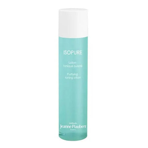 Jeanne Piaubert Isopure Purifying Toning Lotion 200ml bottle, clear liquid, with a minimalist label, on a white background.
