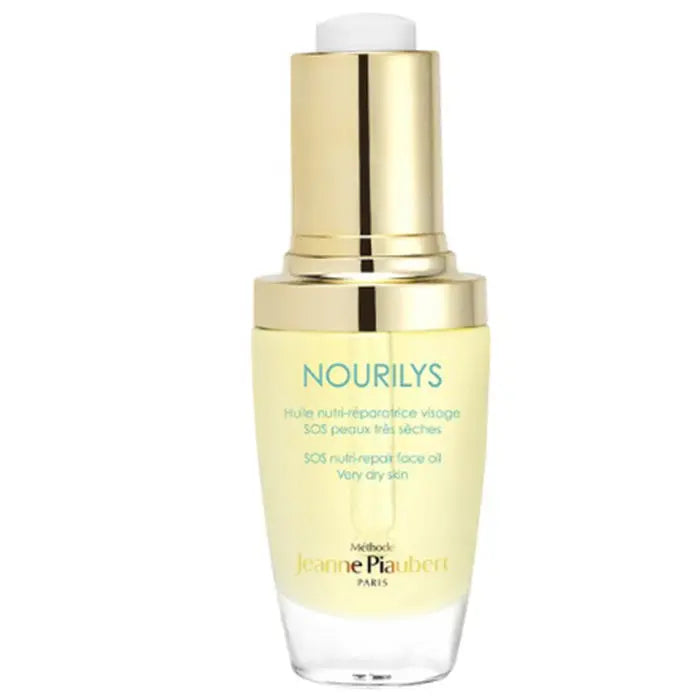 Jeanne Piaubert Nourilys Nutri Repair Face Oil for very dry skin, 30ml, with elegant bottle and dropper applicator.