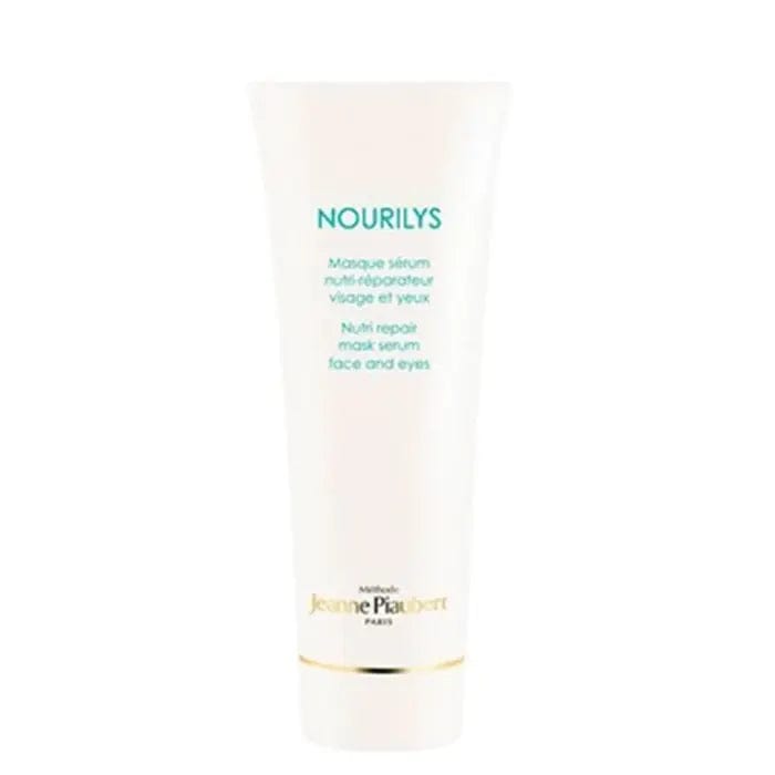 Jeanne Piaubert Nourilys Nutri Repair mask serum for face and eyes, 50ml, in a sleek white bottle with a pump dispenser.