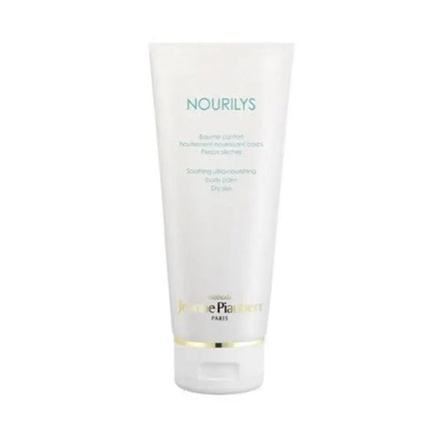 Jeanne Piaubert Nourilys soothing ultra nourishing body balm 200ml jar, creamy texture with a white lid, on a neutral background.
