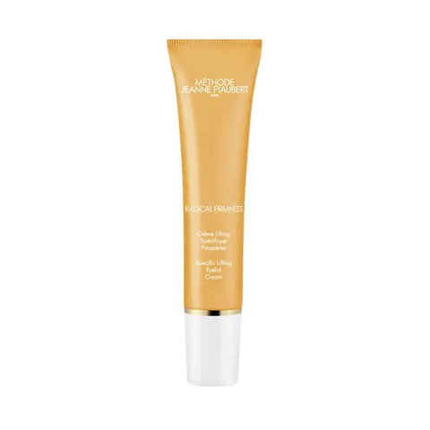 Jeanne Piaubert Radical Firmness Lifting Eyelid Cream in 10ml jar, smooth texture with a sleek container, ideal for eye lift care.