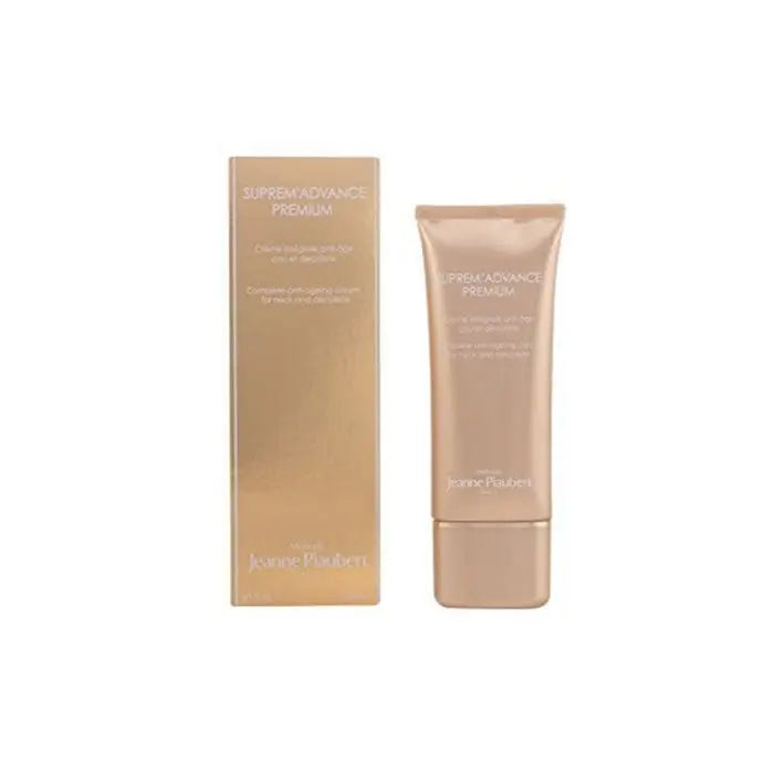Jeanne Piaubert Suprem Advance Premium Cream for Neck in 50ml jar, featuring luxurious skincare formula, branded by Jag Couture London New York.