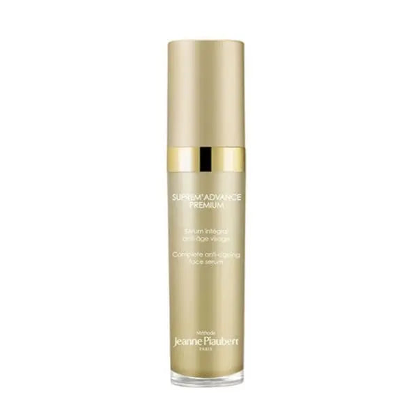 Jeanne Piaubert Suprem Advance Premium Serum in 30ml bottle, featuring a sleek design and skincare branding.