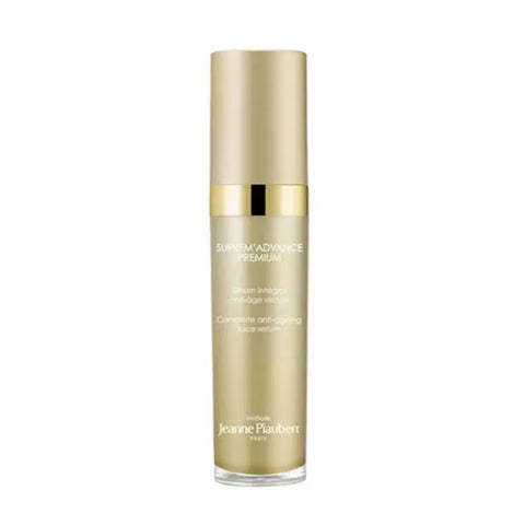 Jeanne Piaubert Suprem Advance Premium Serum 30ml in a sleek bottle, designed for skincare, by Jag Couture London New York