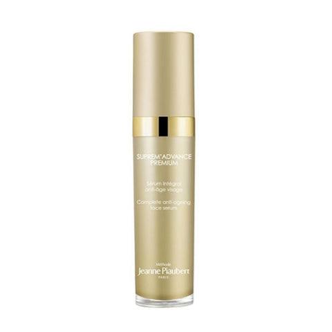 Jeanne Piaubert Suprem Advance Premium Sérum in 30ml bottle, featuring sleek design and applicator, on a neutral background.