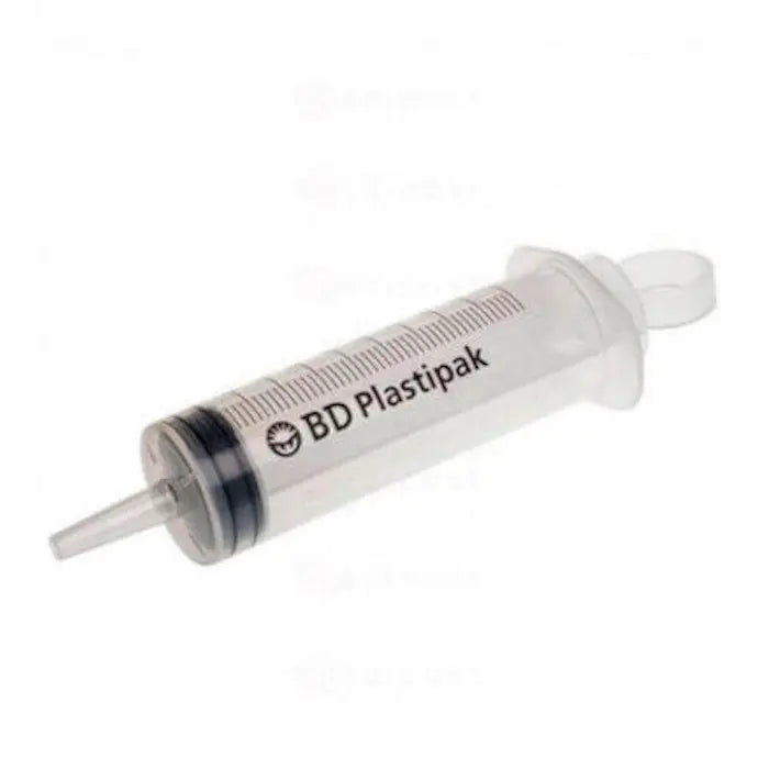 BD plastic syringe set with three 100ml syringes, from Jag Couture London - New York, shown with clear measurement markings.