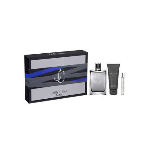 Jimmy Choo Man Eau de Toilette spray 100ml set of three, featuring the iconic fragrance bottles from Jag Couture London - New York.