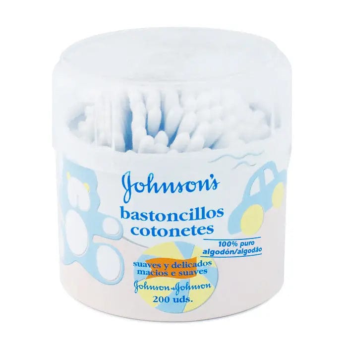 Box of Johnsons Cotton Buds by Jag Couture London - New York, containing 200 soft cotton swabs for personal care.