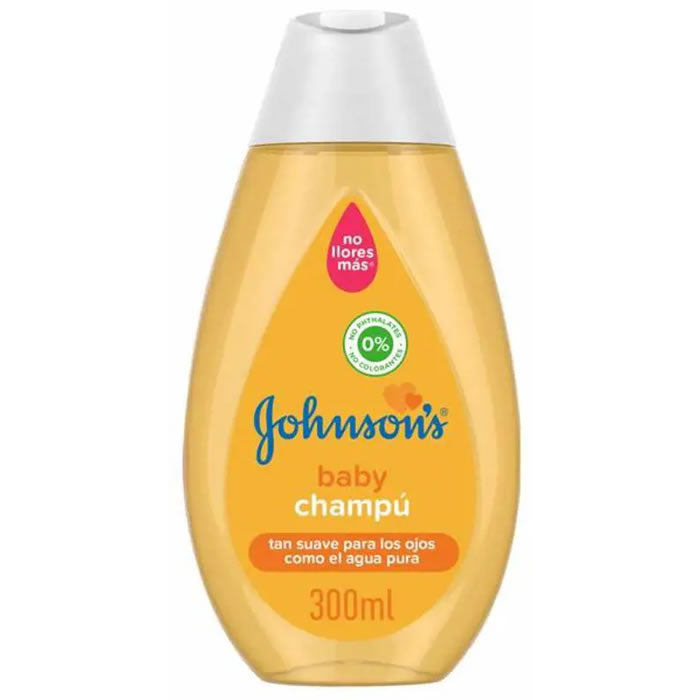 Bottle of Johnsons Original Baby Shampoo 300ml by Jag Couture London - New York, with soft baby hair and gentle product label visible